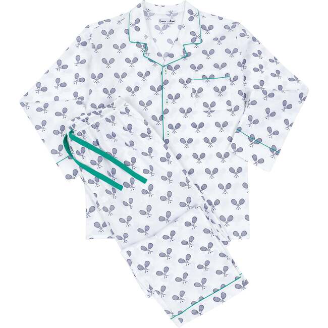 Men's Tennis Navy Long PJ Set