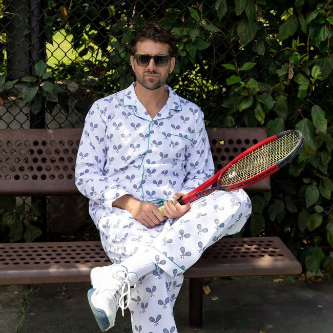 Men's Tennis Navy Long PJ Set - Pajamas - 6