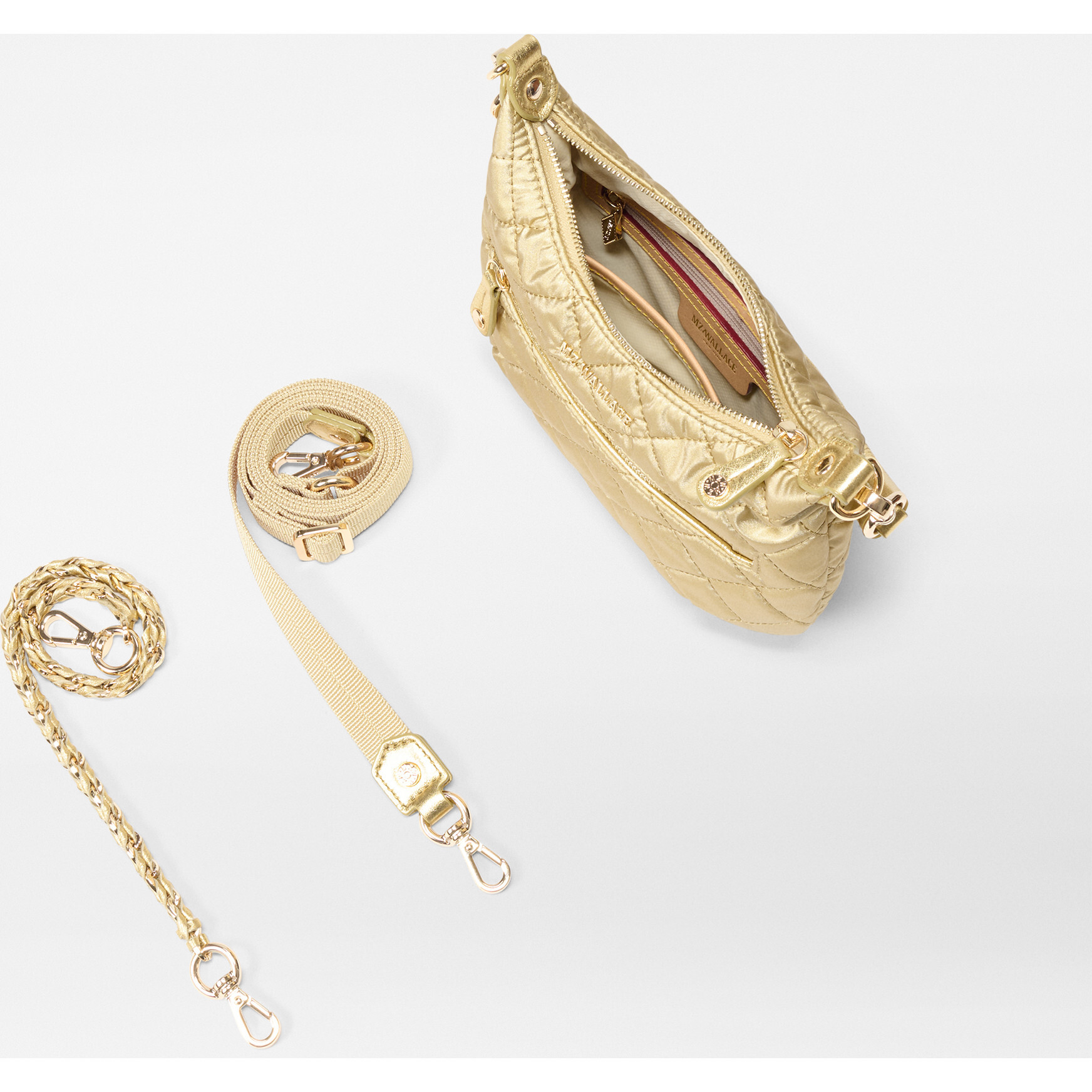 Mini Crosby Sienna, Light Gold Pearl Metallic - MZ Wallace Bags