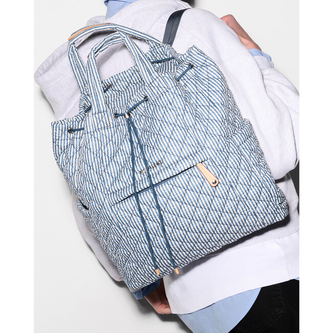 Metro Convertible Backpack, Seersucker - Bags - 3