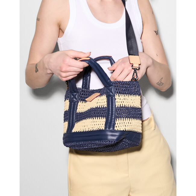 Min Crochet Tote, Dawn/Natural Stripe - Bags - 4