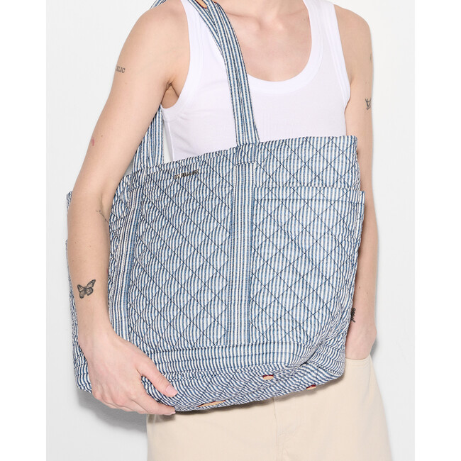 Large Empire Tote, Seersucker - Bags - 2