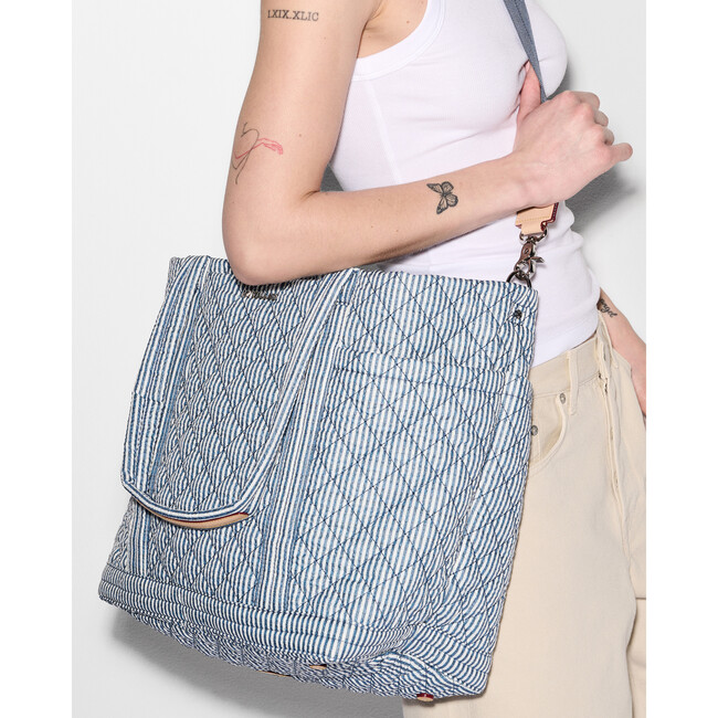 Large Empire Tote, Seersucker - Bags - 3