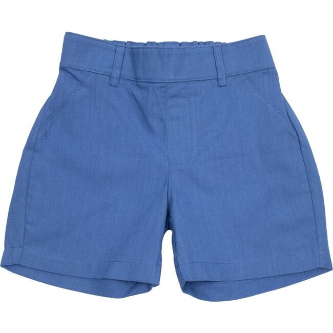 Blue Linen Shorts, Blue