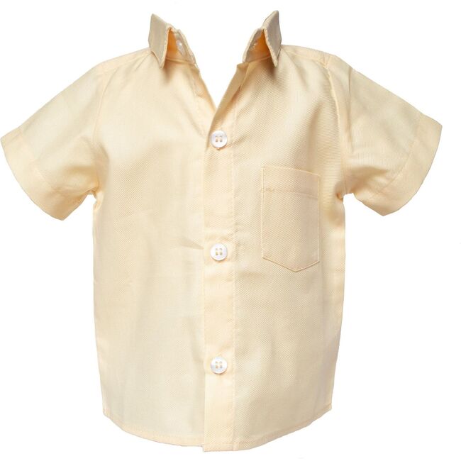 Yellow Pointed Collar Shirt, Beige