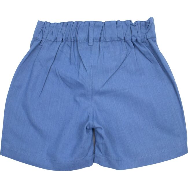 Blue Linen Shorts, Blue - Shorts - 3