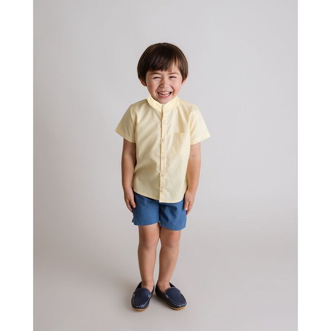 Yellow Pointed Collar Shirt, Beige - Button Downs - 3