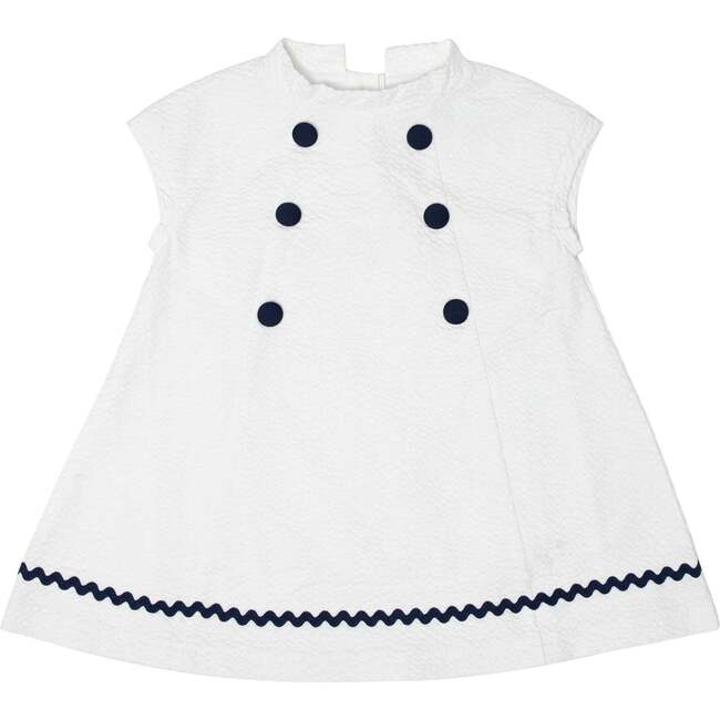 Isabel Dress, Classic White Seersucker - Dresses - 1