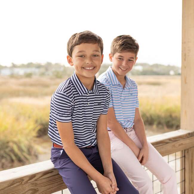Match Point Polo, Narragansett Navy Stripe - Polo Shirts - 4