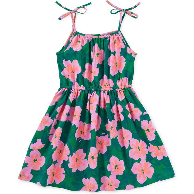 Tie Shoulder Twirl Dress, Bold Hibiscus