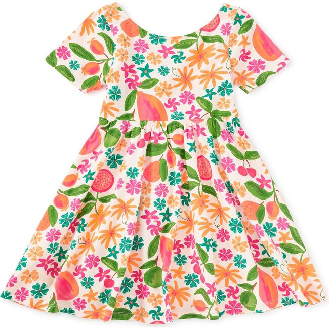 Twist Back Ballet Dress, Tropical Fruit Floral