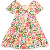 Twist Back Ballet Dress, Tropical Fruit Floral - Dresses - 2