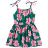 Tie Shoulder Twirl Dress, Bold Hibiscus - Dresses - 2