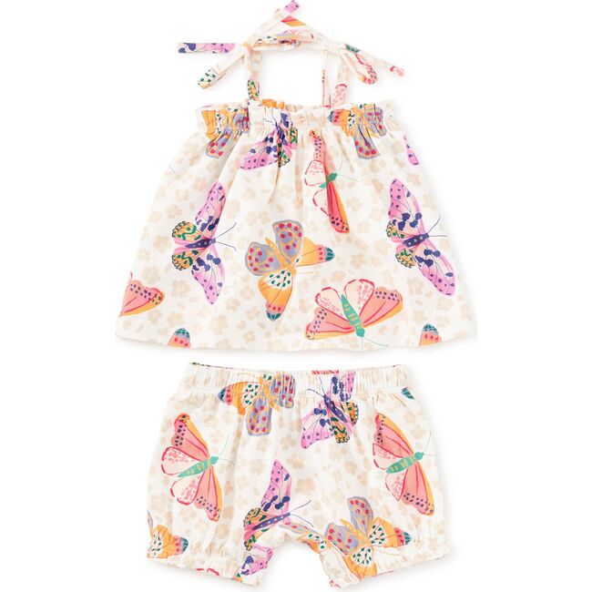 Tie Shoulder Baby Set, Jaguar Spot Butterflies