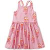 Strappy Back Skirted Dress, Cochin Monkeys in Pink - Dresses - 1 - thumbnail