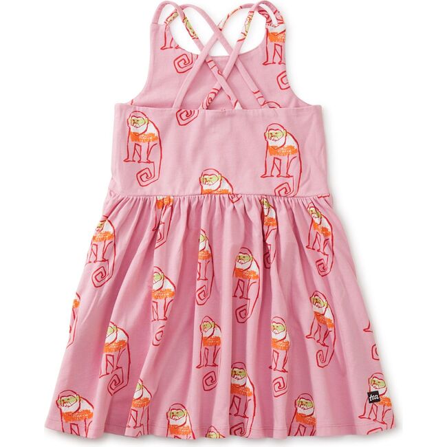 Strappy Back Skirted Dress, Cochin Monkeys in Pink - Dresses - 2