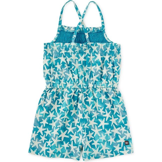 Smocked Strappy Romper, Watercolor Starfish - Rompers - 2
