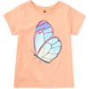 Shimmery Butterfly Graphic Tee, SALMON - T-Shirts - 1 - thumbnail