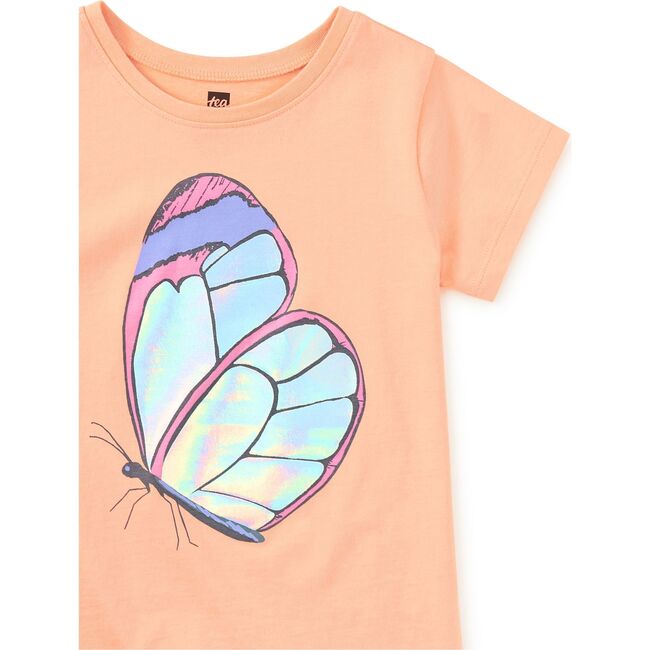 Shimmery Butterfly Graphic Tee, SALMON - T-Shirts - 2