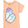 Shimmery Butterfly Graphic Tee, SALMON - T-Shirts - 2