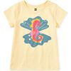 Seahorse & Pearls Graphic Tee, Banana - T-Shirts - 1 - thumbnail