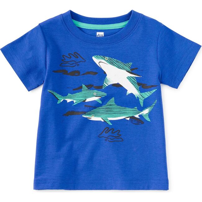 Shark Play Graphic Tee, Majorelle Blue - T-Shirts - 2