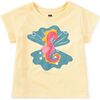 Seahorse & Pearls Graphic Tee, Banana - T-Shirts - 2