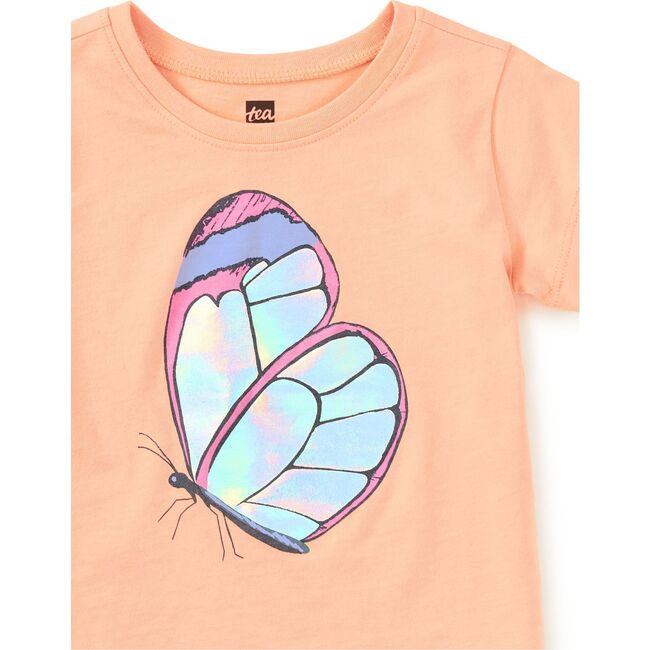 Shimmery Butterfly Graphic Tee, SALMON - T-Shirts - 4