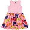 Print Mix Tank Skirted Dress, Bright Jaguars - Dresses - 1 - thumbnail