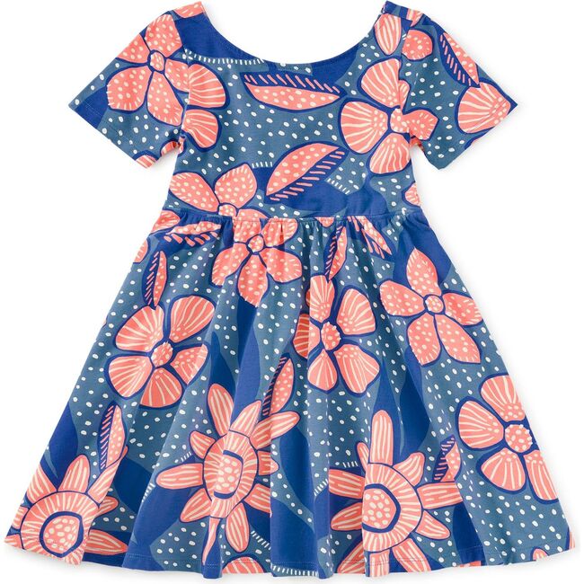 Twist Back Ballet Dress, Oversized Dot Floral