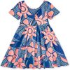 Twist Back Ballet Dress, Oversized Dot Floral - Dresses - 2