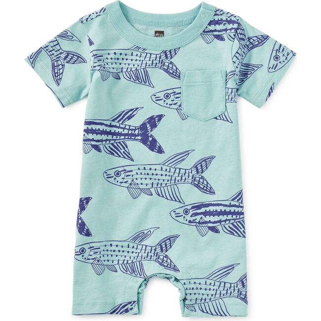 Pocket Shortie Baby Romper, Brazilian Killifish