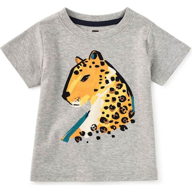Painted Jaguar Graphic Tee, Med Heather Grey - T-Shirts - 2