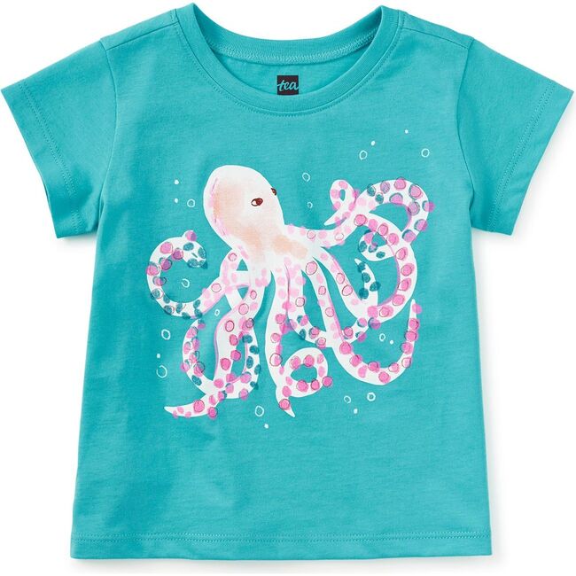 Octopus Samba Graphic Tee, Cyan - T-Shirts - 2