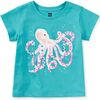 Octopus Samba Graphic Tee, Cyan - T-Shirts - 2