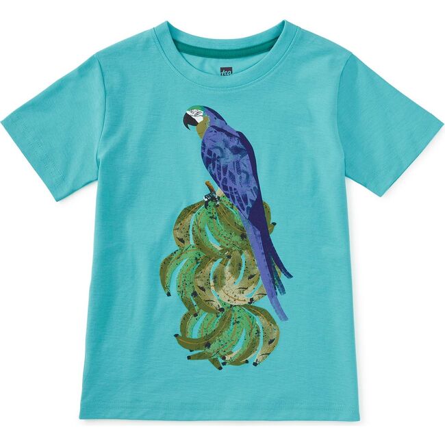 Macaw & Bananas Graphic Tee, Cyan