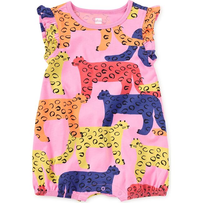 Flutter Baby Romper, Bright Jaguars