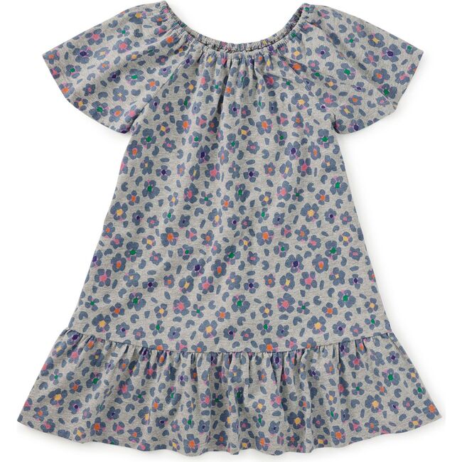 Flutter Sleeve Drop Skirt Dress, Jaguar Spot Flowers