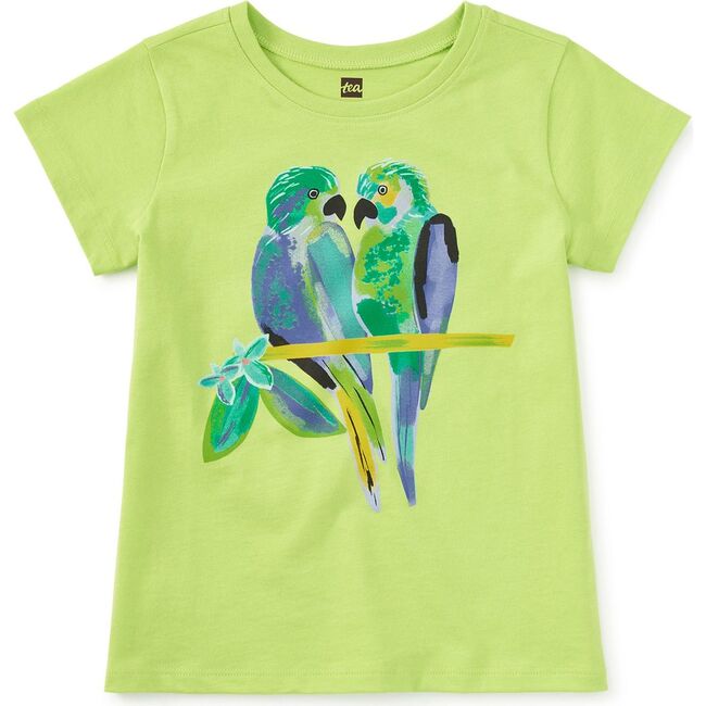 Blue Macaws Graphic Tee, LIME GREEN