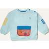 Recycled Cotton Blue Pocket Kid Sweatshirt - Sweatshirts - 1 - thumbnail