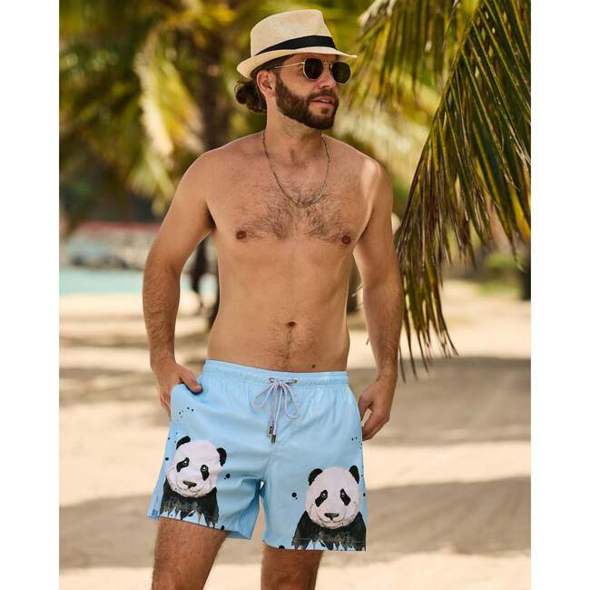 The Panda Party, Blue, Swim Trunks - Swim Trunks - 4