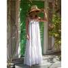 The Greek Isles, Bougainvillea Embroidered Maxi Cotton Dress - Dresses - 4