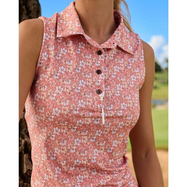 The Azaleas, Sunset Ladies Sleeveless Golf Polo - Polo Shirts - 2