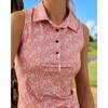 The Azaleas, Sunset Ladies Sleeveless Golf Polo - Polo Shirts - 2