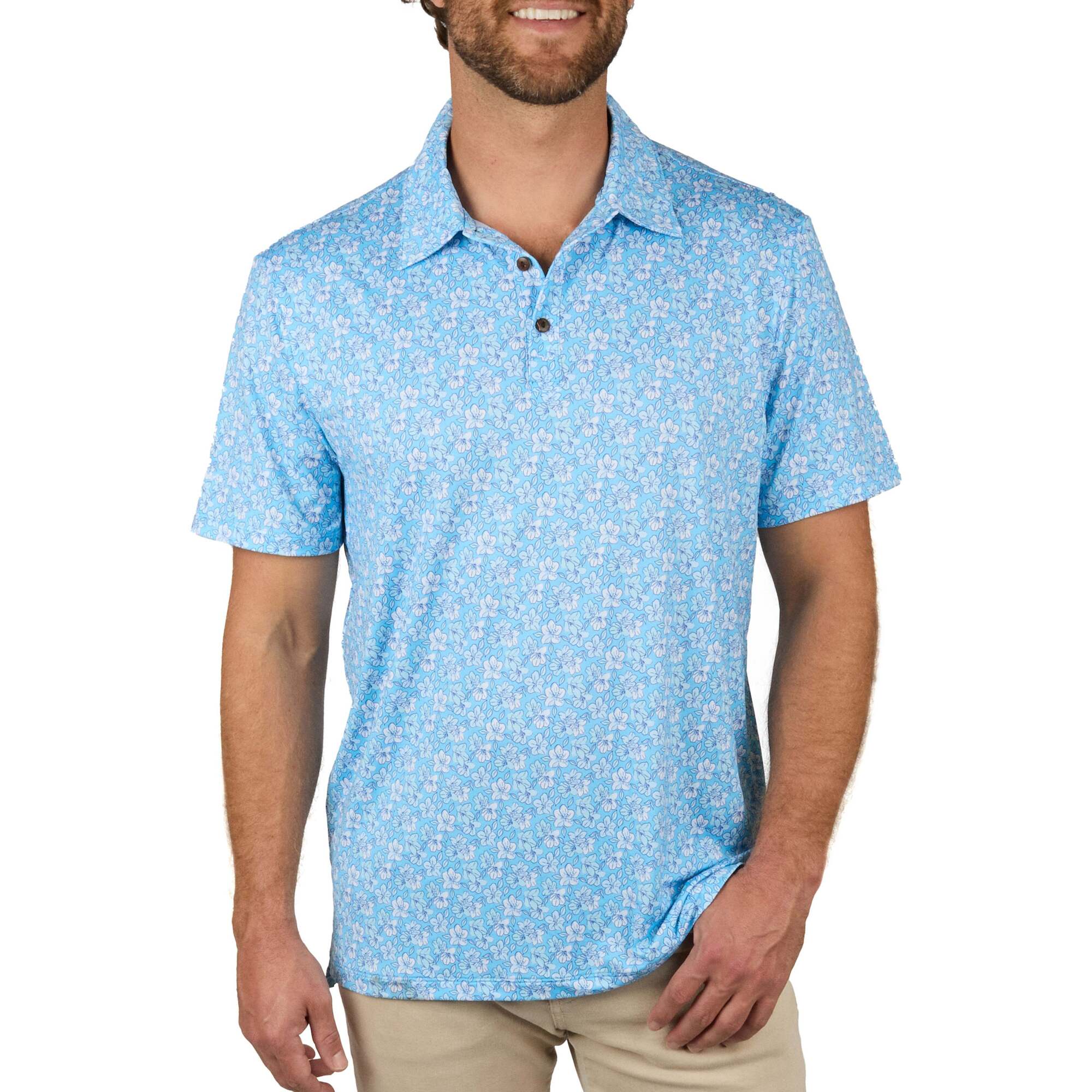 The Azaleas, Sky Blue Golf Shirt - Polo Shirts - 1