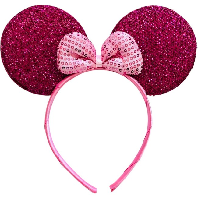 Minnie Mouse Ear Headband, Pink Glitter