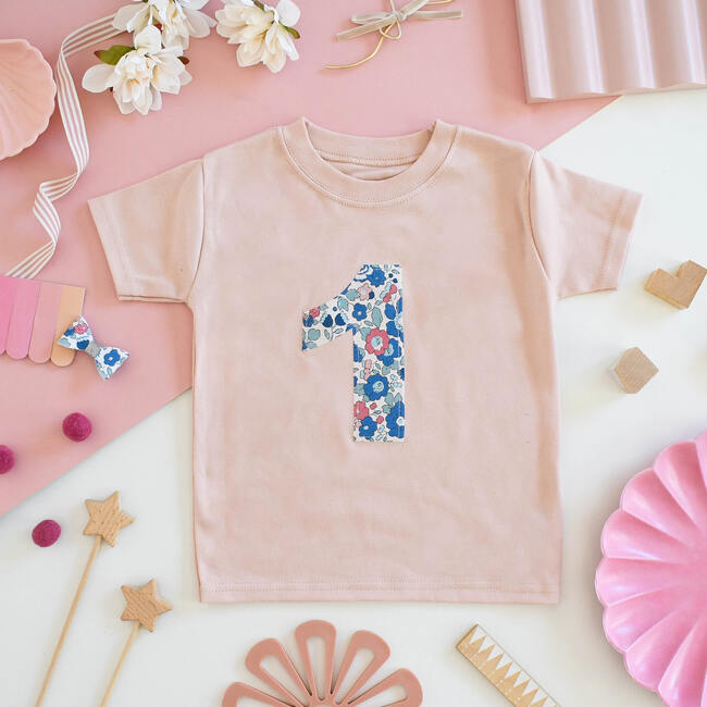 Liberty of London Childrens Birthday Short Sleeve T-Shirt, Blush - T-Shirts - 2