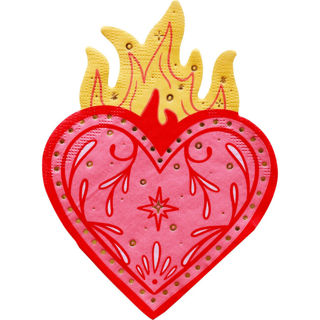 Queens Flaming Hearts Large Napkins