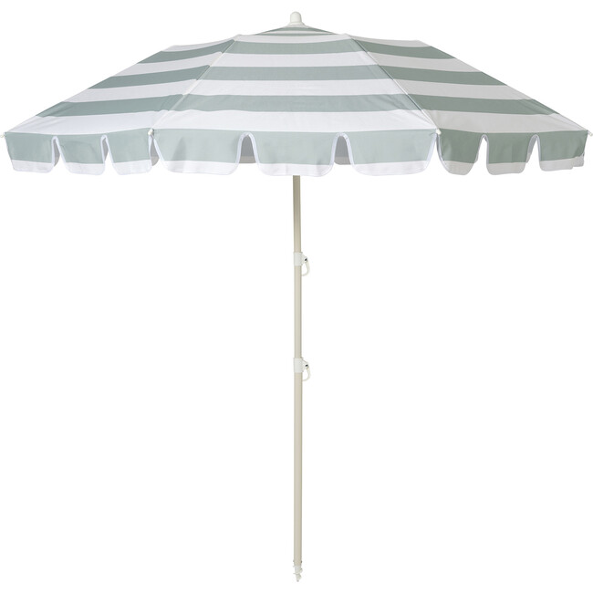 Compact Beach Umbrella: La Palma, Sage Stripe