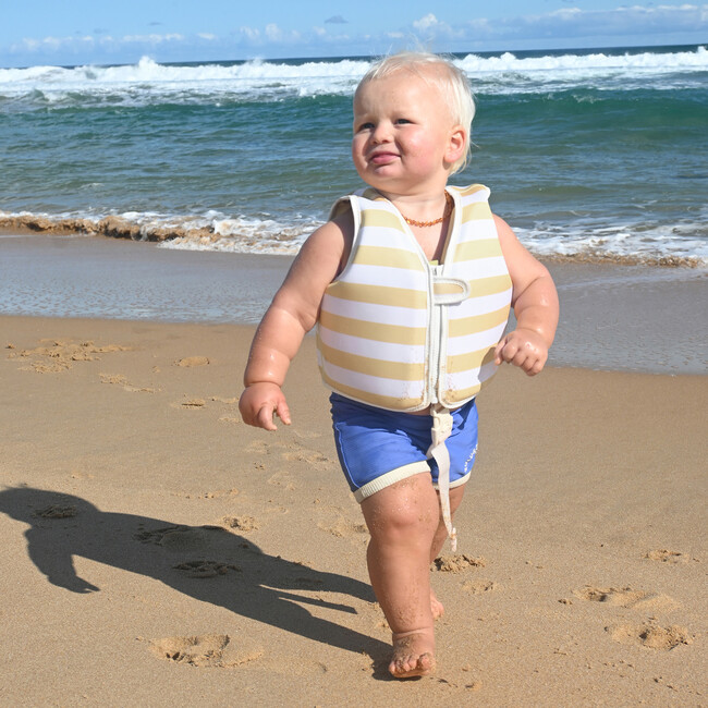Kids Swim Vest: 1/2 - Sid The Seagull, Mustard Stripe - Pool Floats - 3